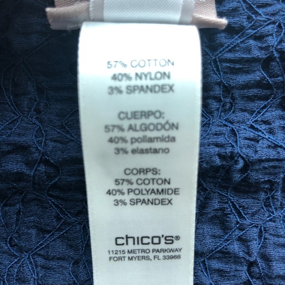 Chico’s Navy Crepe Tunic w/ flattering 3/4 sleeve - Picture 7 of 7